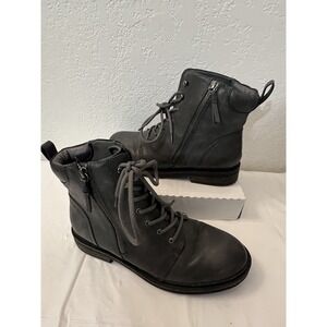 Baretraps AMYSUE Womens Boots Gray Size 9.5M Side Zip Moto Biker Ankle